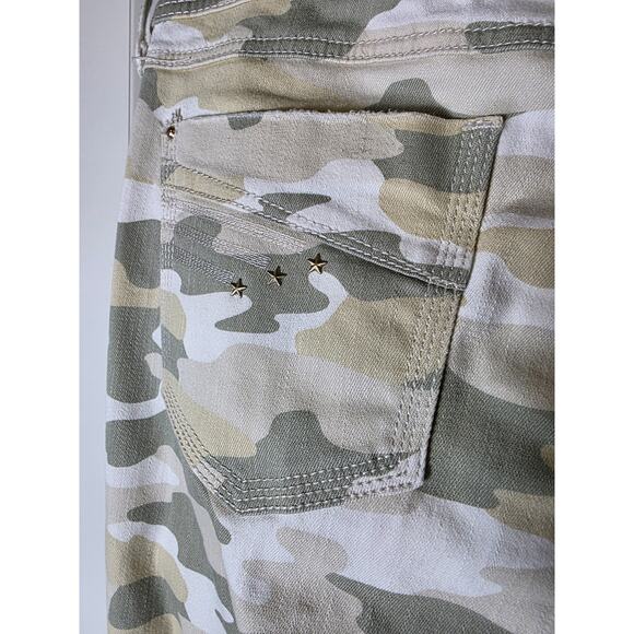 SEVEN7 Brown Green Tan Camo Distressed Stretch Jeans Pants SZ 12 - Picture 10 of 12